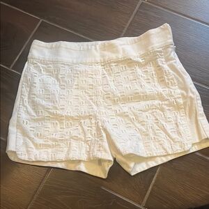 J. Crew High Waist White Shorts with Textured Elegance